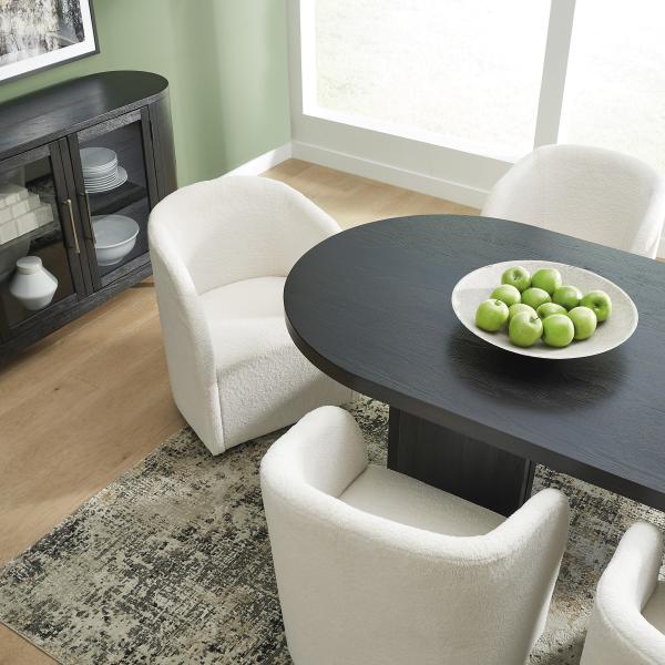 Rowanbeck tapacirana trpezarijska stolica sa naslonjačima